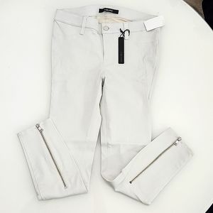 NWT J Brand moto white leather pants (ankle zippers)